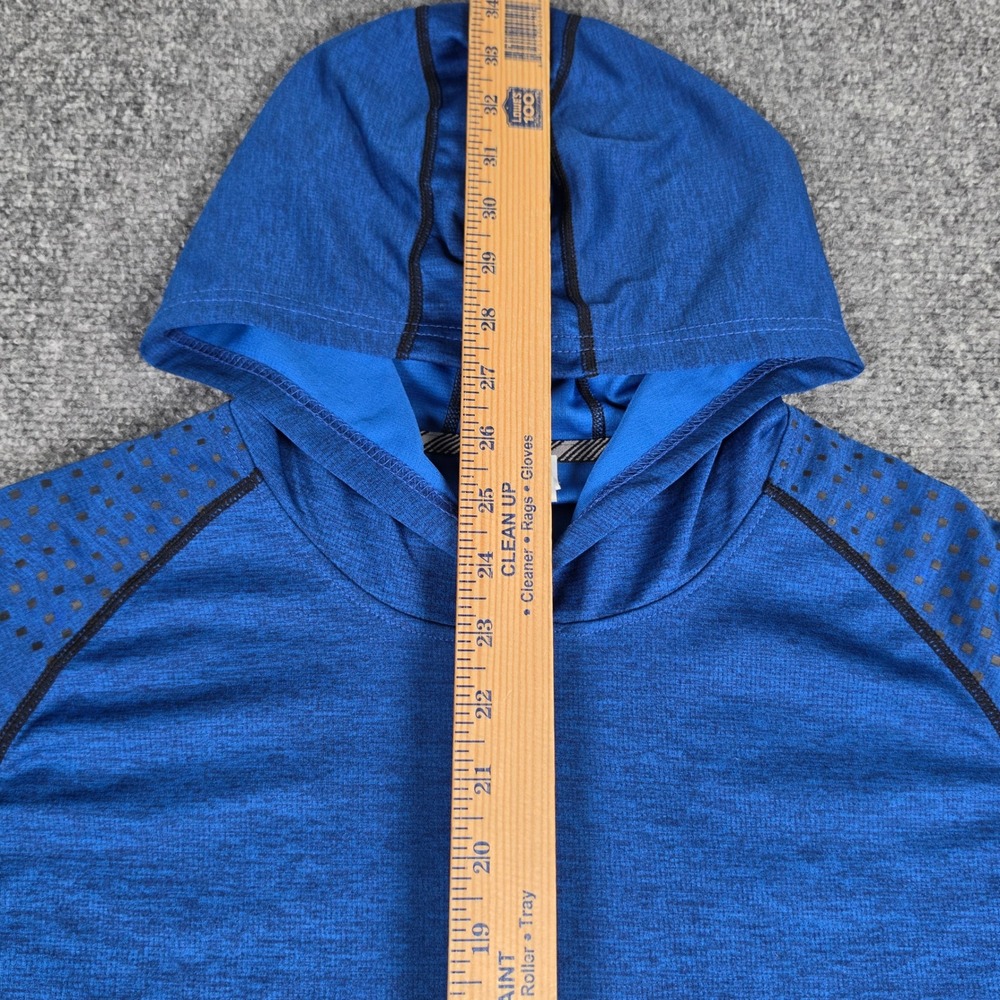 Alo Yoga Impact Long Sleeve Hoodie Men Large Blue Perforated Raglan Sleeves - Picture 4 of 6